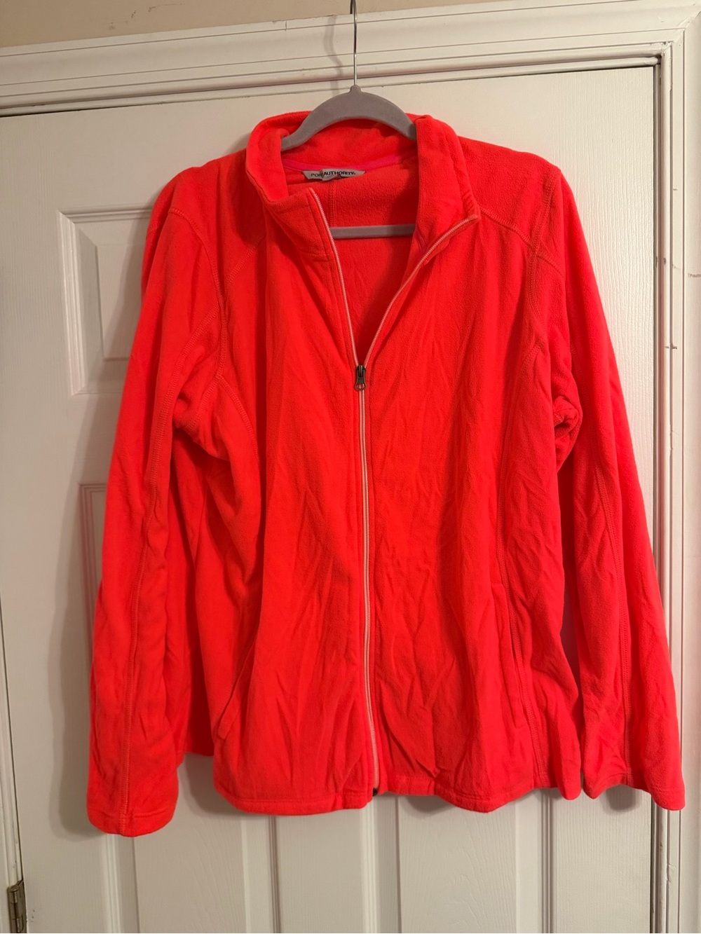 Port Authority Neon Coral Full-Zip Fleece Jacket
